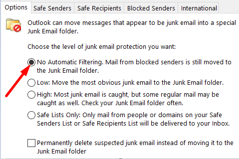 junk-E-mail-Opțiuni-outlook