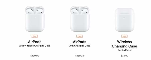 „AirPods 2“ parinktys ir kainos JAV