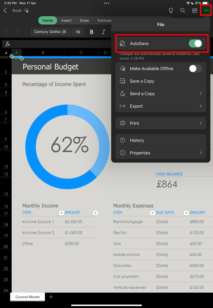 Découvrez comment activer la sauvegarde automatique dans Excel sur iPad