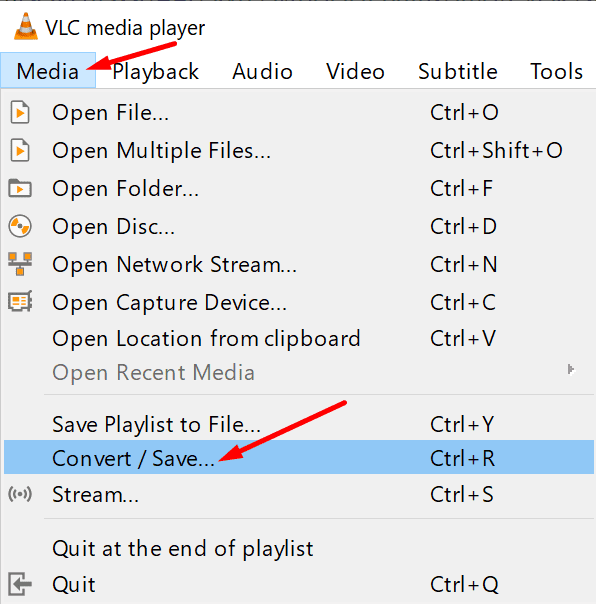 vlc converter arquivo de mídia