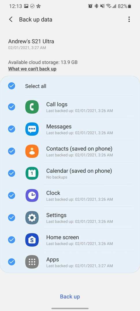Backup Galaxy S21 3