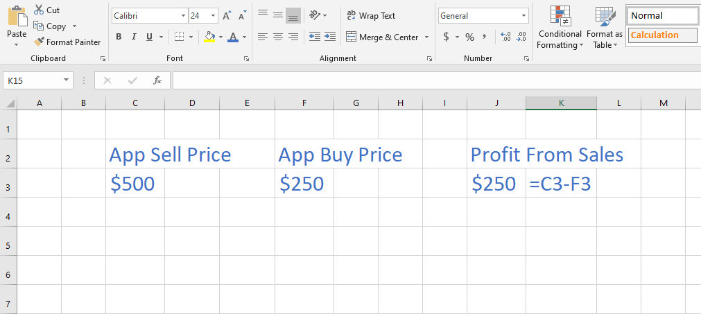 Formula Excel pentru scădere scade o celulă din alta