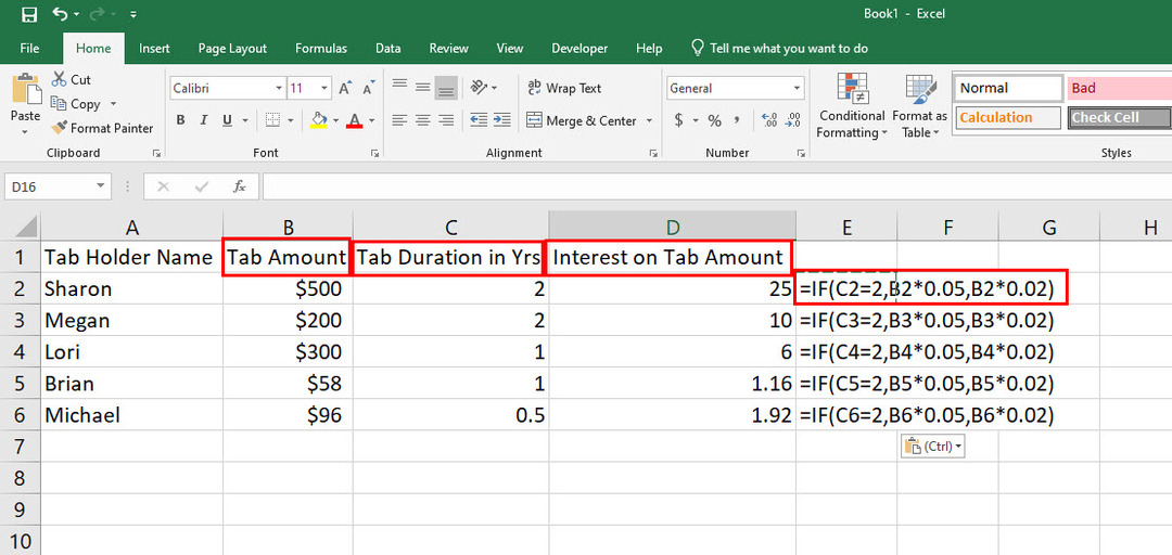 Використання математичних операторів у формулі IF-THEN Excel