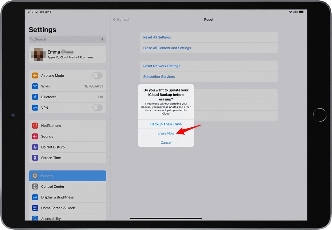 Restablecer la configuración de fábrica del iPad