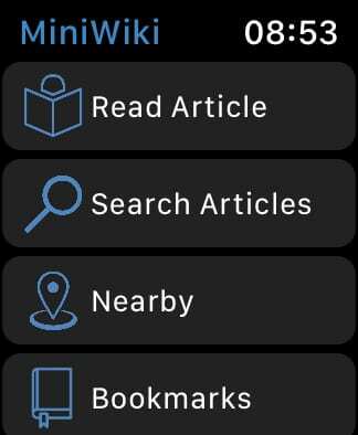 MiniWiki-hjemmeskjermen.