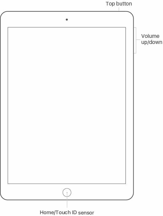 iPad Air 2 nuppude diagramm.