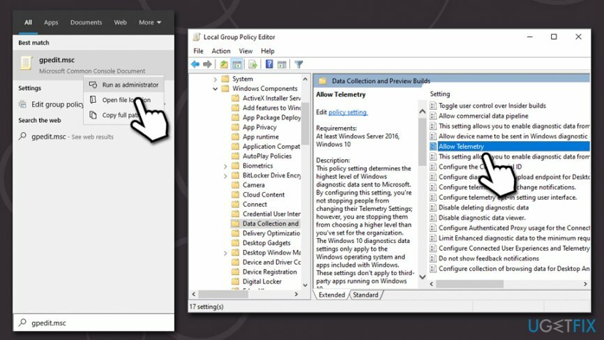 Configura i criteri di telemetria