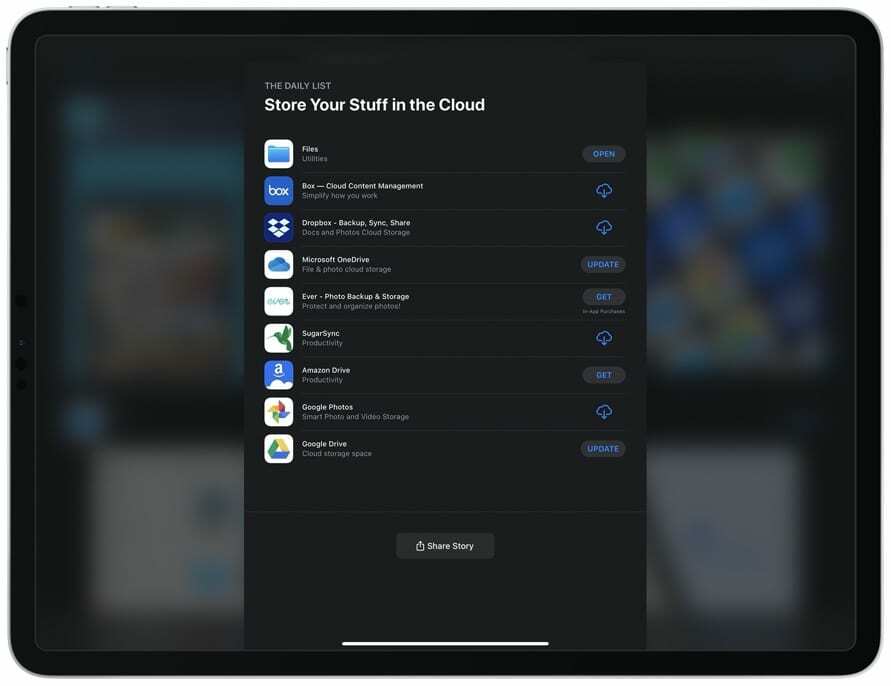 Облачные сервисы App Store iPad