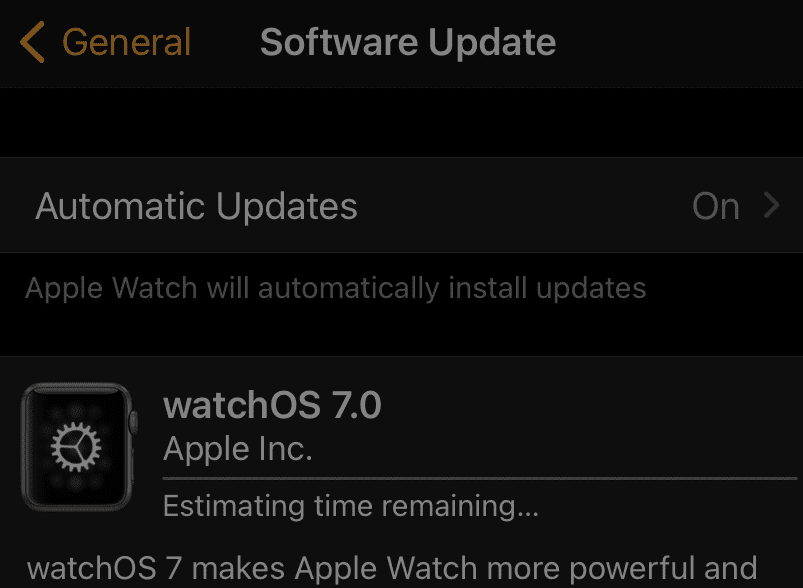 actualizați Apple Watch pe iPhone