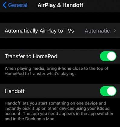 iOS 13.2 Funktionen für Airplay und Übergabe