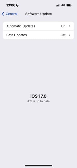 ซอฟต์แวร์อัปเดตใน iOS 17