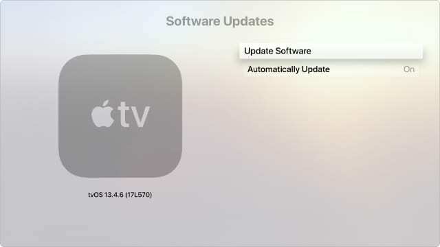 Apple TV Update Software Systeminnstillinger