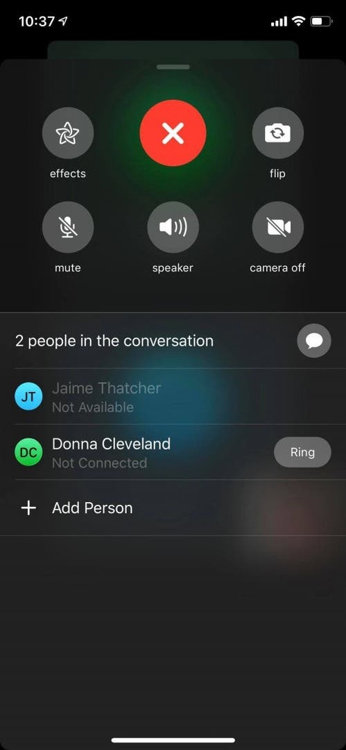 iPhoneでFaceTime通話をミュートする方法