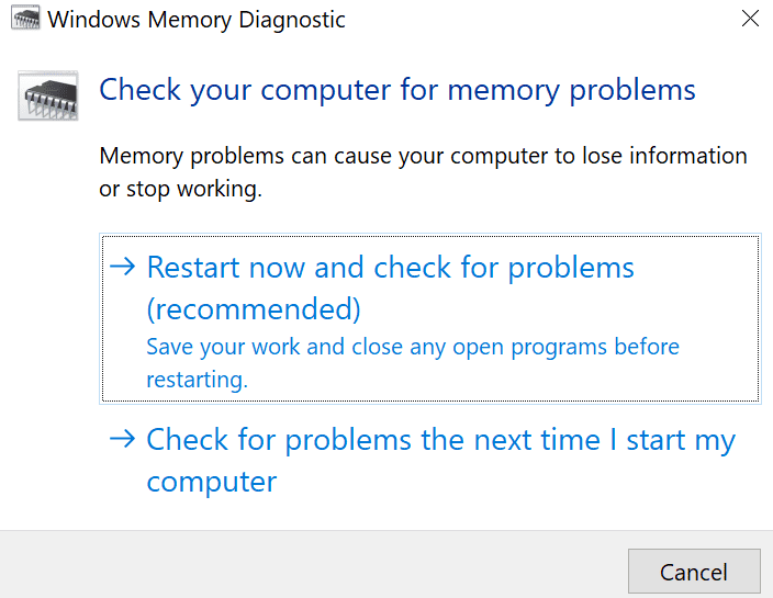 диагностика памяти Windows