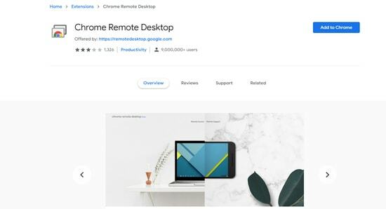 Chrome Remote Desktop-utvidelse