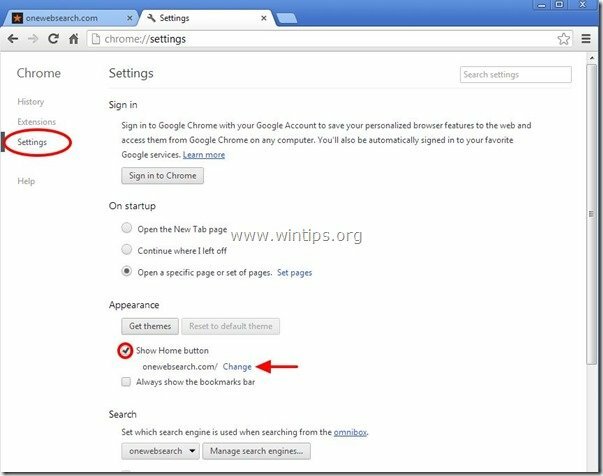 علامة التبويب remove-onewebsearch