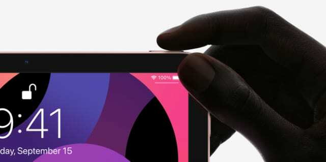 Pulsante Touch ID in alto su iPad Air