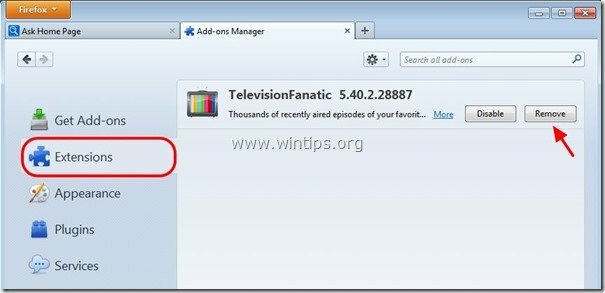 távolítsa el-televízió-fanatikus-toolbar-extension-firefox