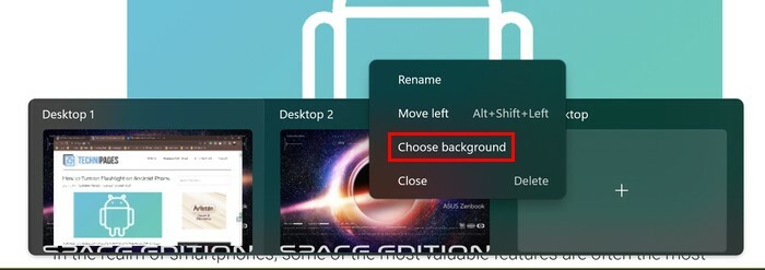 Tambahkan latar belakang ke latar belakang virtual di Windows 11