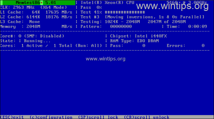 Memorie de stres - MemTest86+