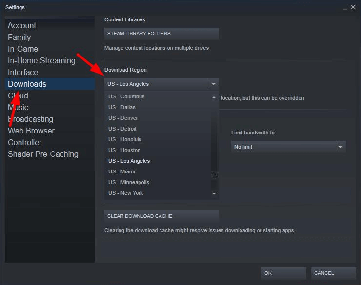 Steam Oyunlarını Daha Hızlı İndirmek İçin İçerik Sunucularını Değiştirin 