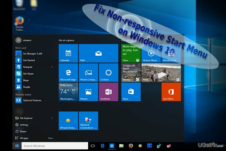 Startmenu werkt mogelijk niet om verschillende redenen