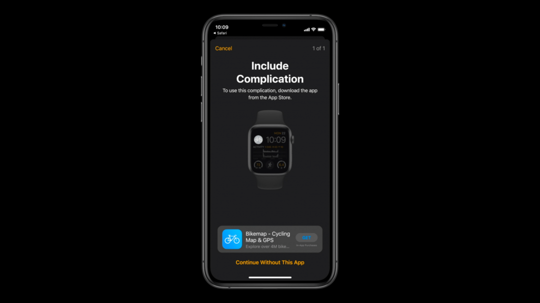 Apple WatchOS7 Загрузить сообщение об осложнении