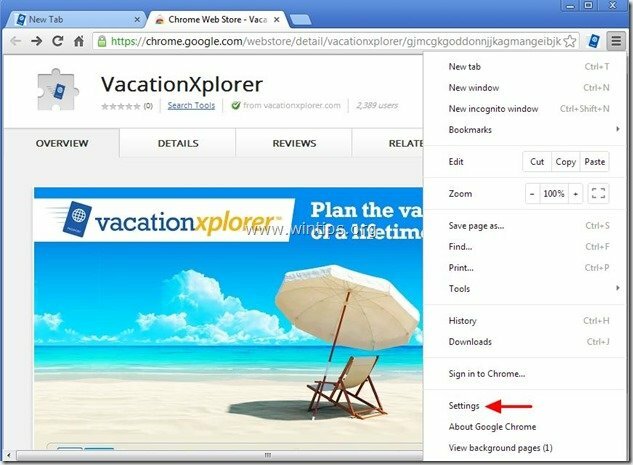 hapus-vacationXplorer-chrome