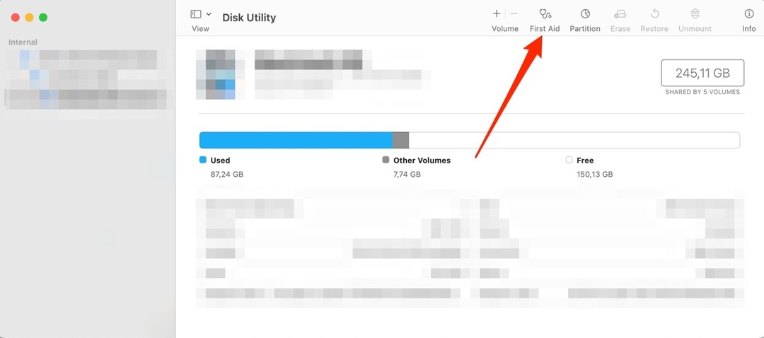 Mac'te Disk İzlencesi'nin nasıl seçileceğini gösteren ekran görüntüsü