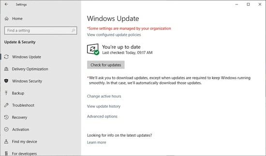 اضغط على Windows Update