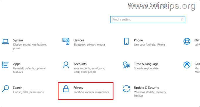 Настройки конфиденциальности Windows