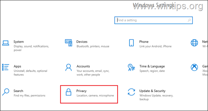 Impostazioni sulla privacy di Windows