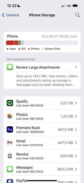 képernyőkép, amely az ios alkalmazások listáját mutatja