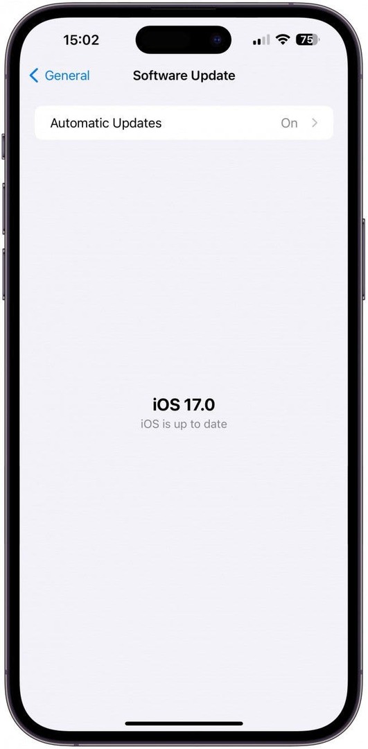 Zorg ervoor dat uw iPhone de nieuwste iOS heeft. Als dit niet het geval is, installeert u de nieuwste iOS-software. 