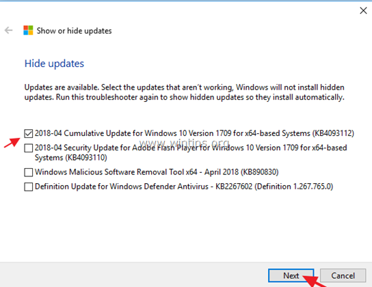 block update windows 10