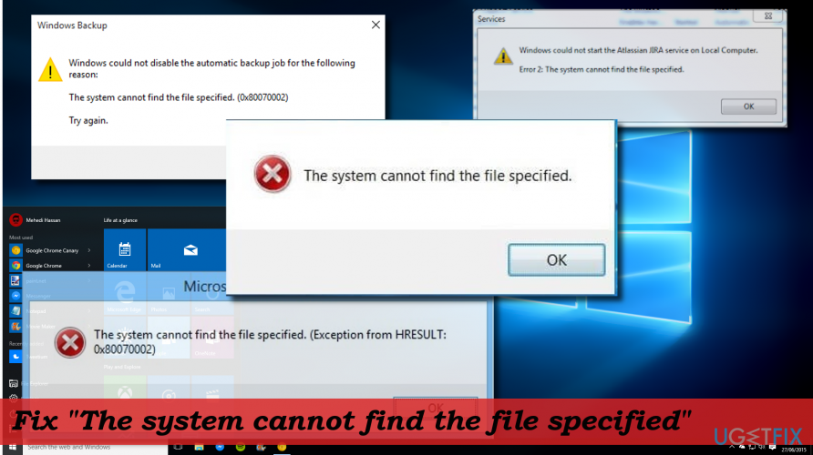 " Das System kann die angegebene Datei nicht finden" Fehlerbild
