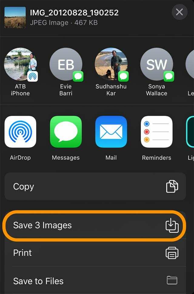zapisz obrazy z dysków zewnętrznych w aplikacji do zdjęć na iPhonie