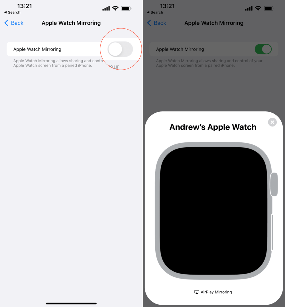 Comment utiliser Apple Watch Mirroring manuellement - 2