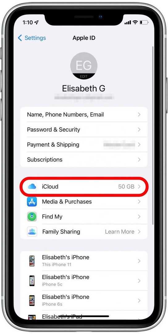 Bakstelėkite „iCloud“ – „iPhone“ kalendorius nesinchronizuojamas