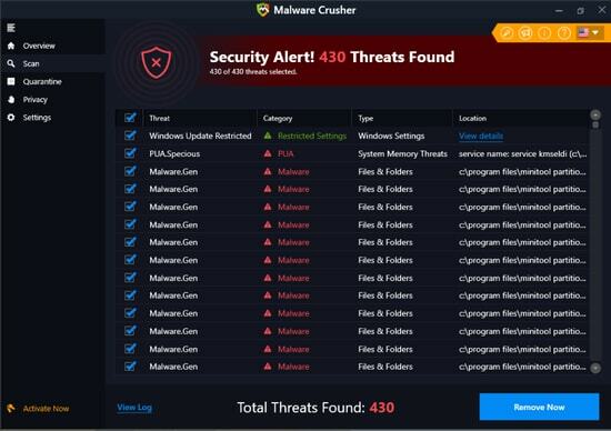 Ferramenta de remoção de malware Crusher Adware