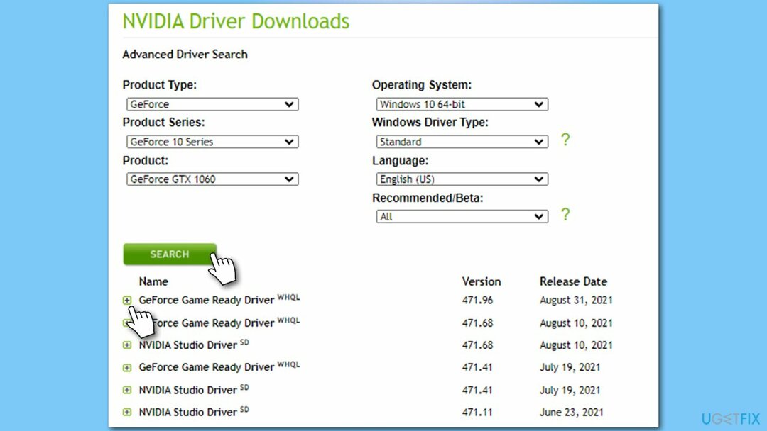 ติดตั้งไดรเวอร์ Nvidia เวอร์ชันเก่า