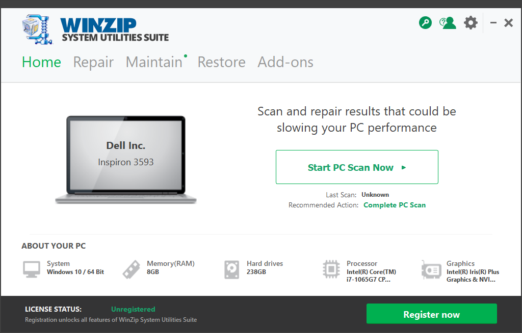 Paquete de utilidades del sistema WinZip