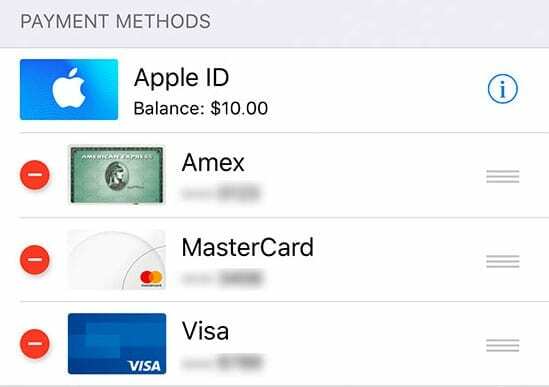 odstrániť spôsob platby z Apple ID na iPhone