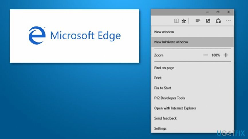Откройте сеанс приватного просмотра через Edge, чтобы исправить ошибку INET_E_RESOURCE_NOT_FOUND в Windows 10?