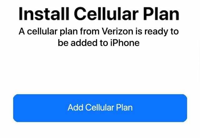 добавете клетъчен план на Verizon