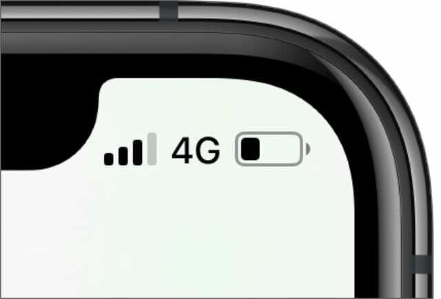 45 Мобилна услуга в лентата на състоянието на iPhone X