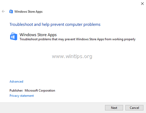 solucionador de problemas de aplicativos de loja - windows 10-8-8.1
