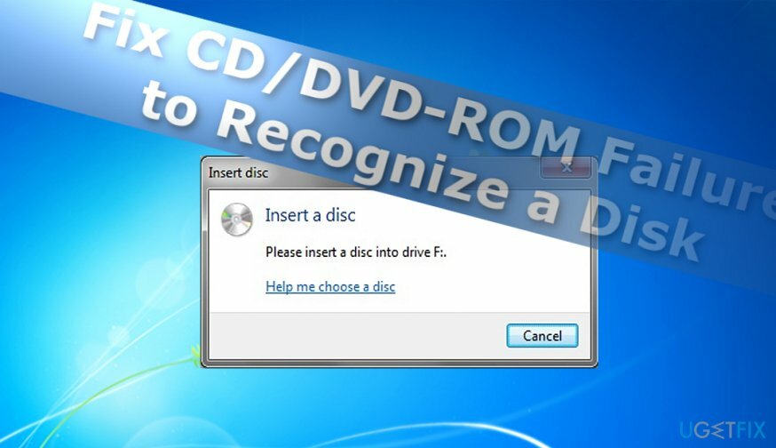 תקן CDDVD-ROM כישלון בזיהוי דיסק