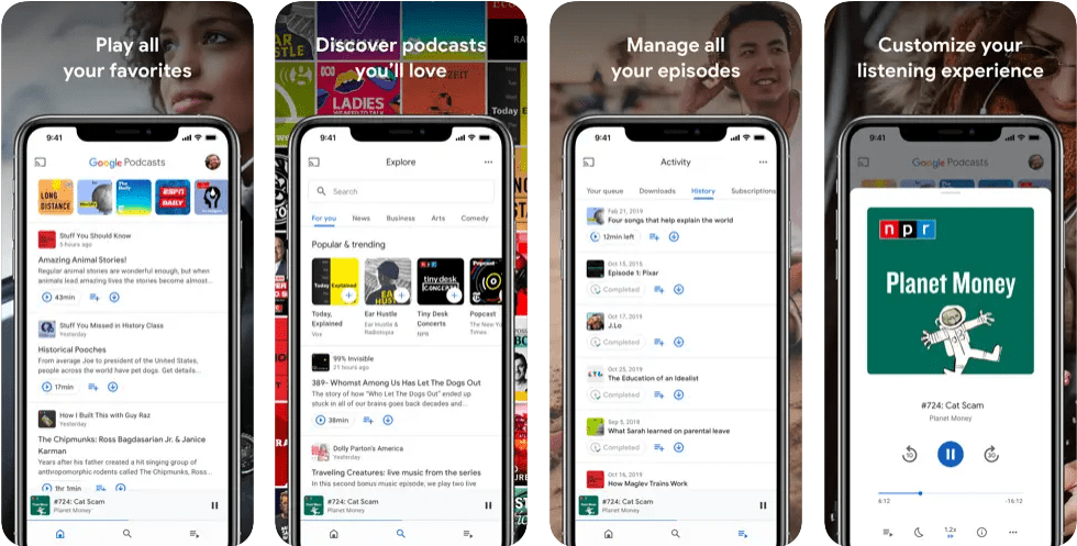 Podcasty Google Aplikace Google pro iOS