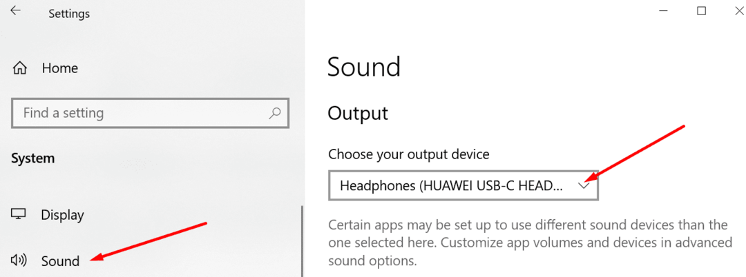 establecer auriculares dispositivo de salida predeterminado de windows 10